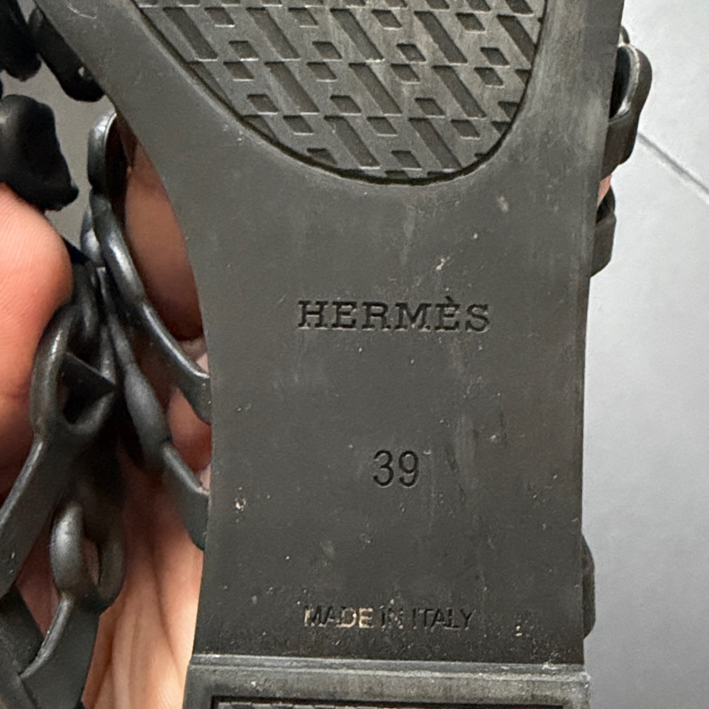 Hermes chaine d'ancre rubber sandal black size 39- US 8 - Picture 5 of 9